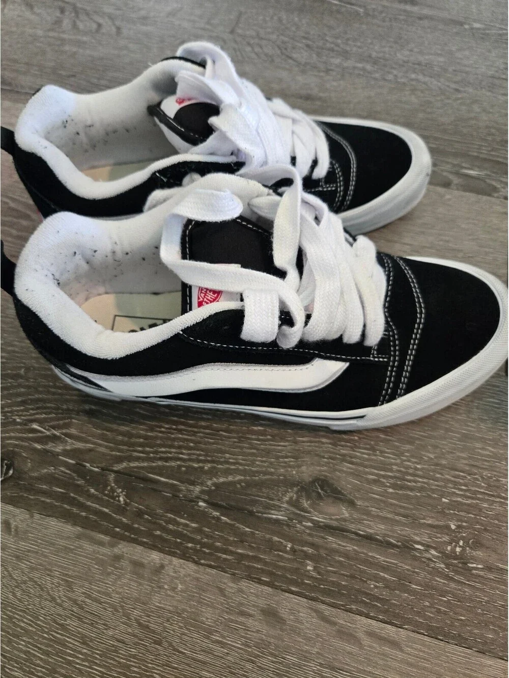 Vans Knu Skool Black White Suede Men's 8 Women's 9.5 Skate Shoes